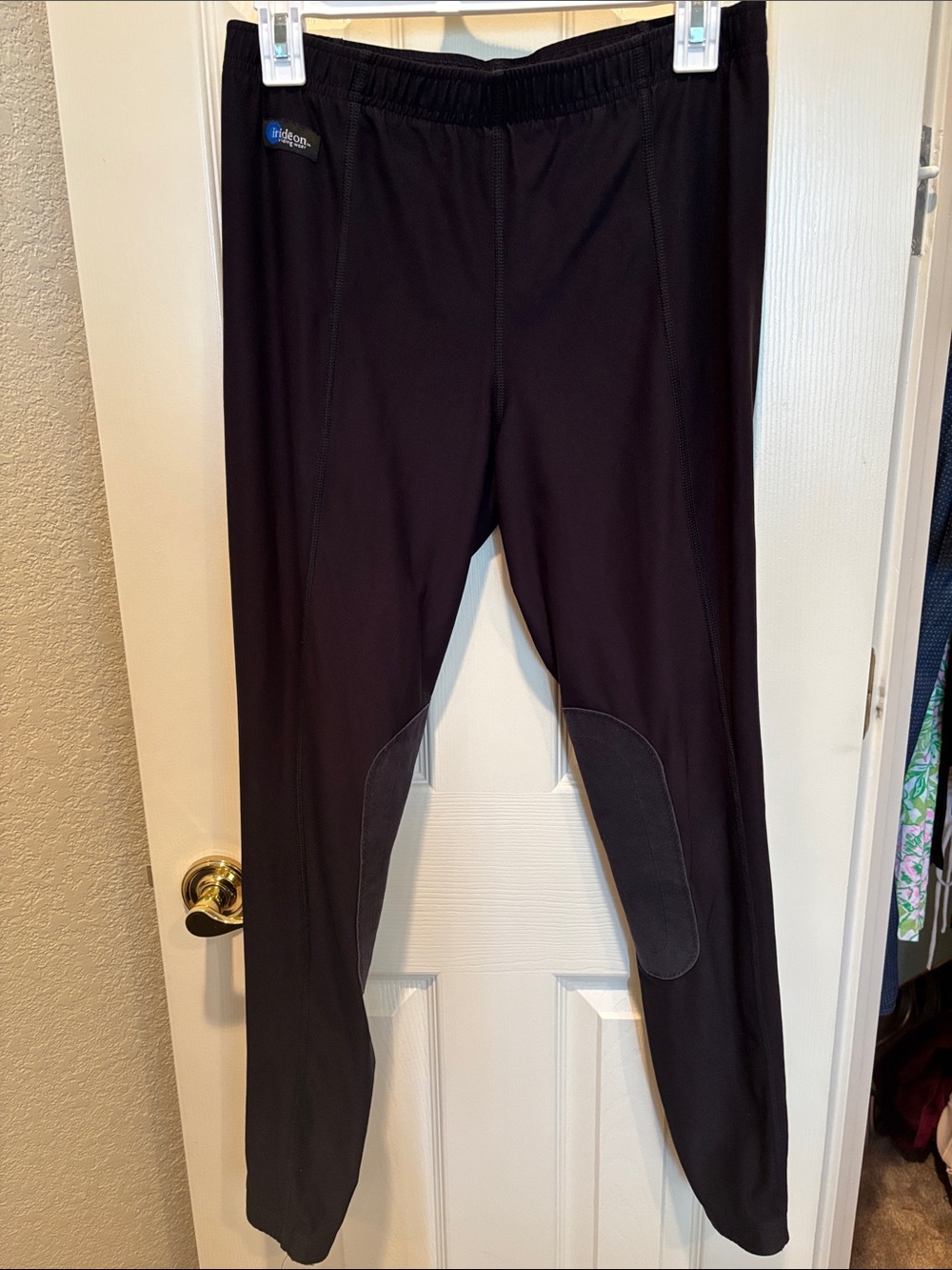 Irideon Riding Wear Issential Knee Patch Equestrian Riding Tights Black XL